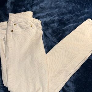 Express Cream Zebra Pattern Skinny Jeans